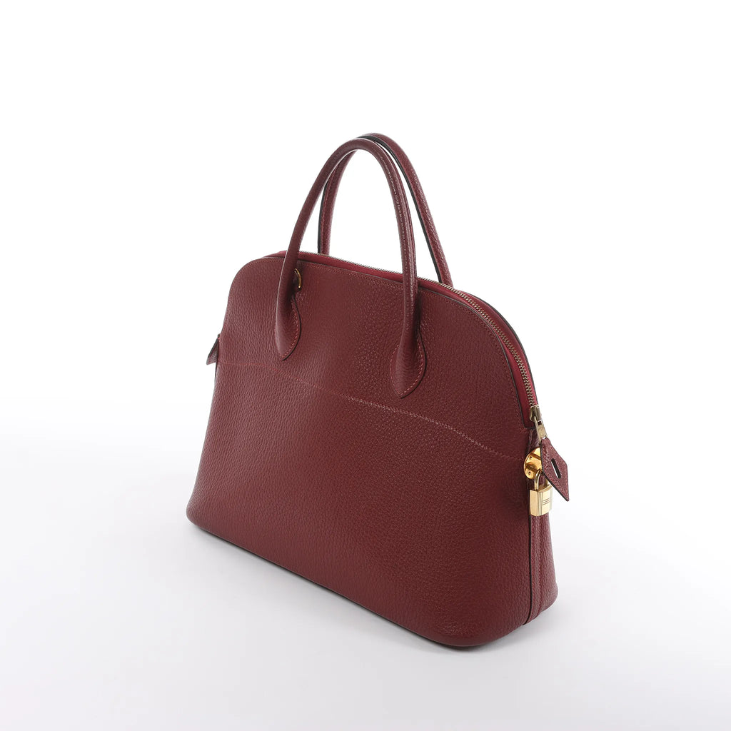 HERMES Bolide 35 Fjord Handbag in Rouge Casaque ○Y:1995