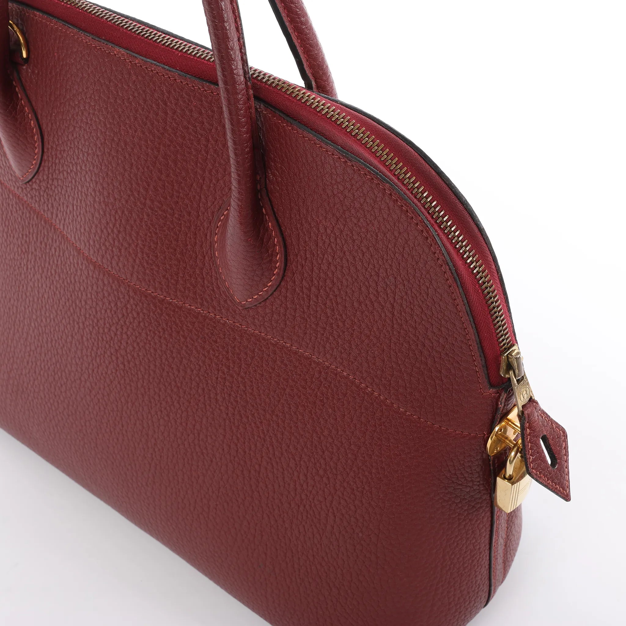 HERMES Bolide 35 Fjord Handbag in Rouge Casaque ○Y:1995