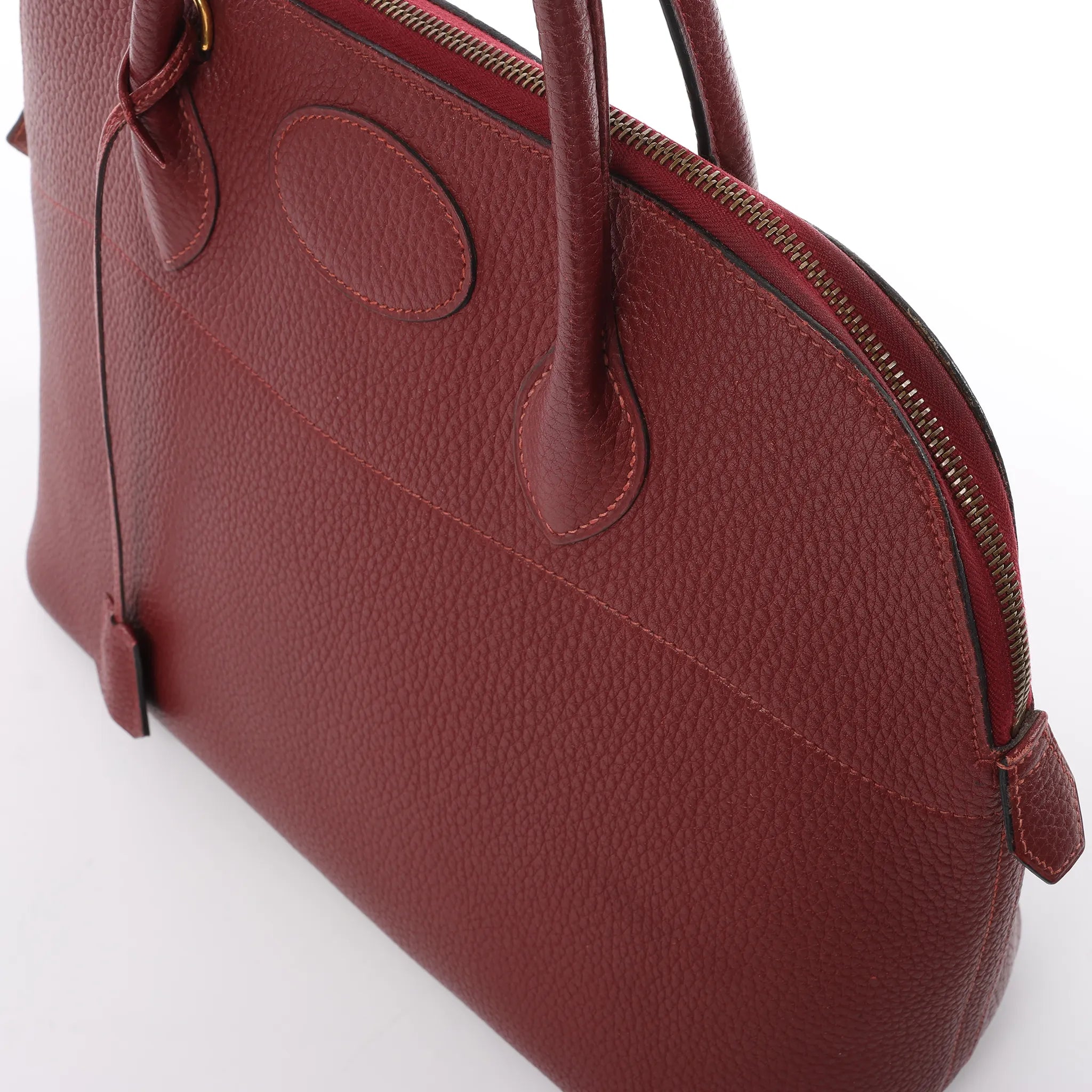 HERMES Bolide 35 Fjord Handbag in Rouge Casaque ○Y:1995