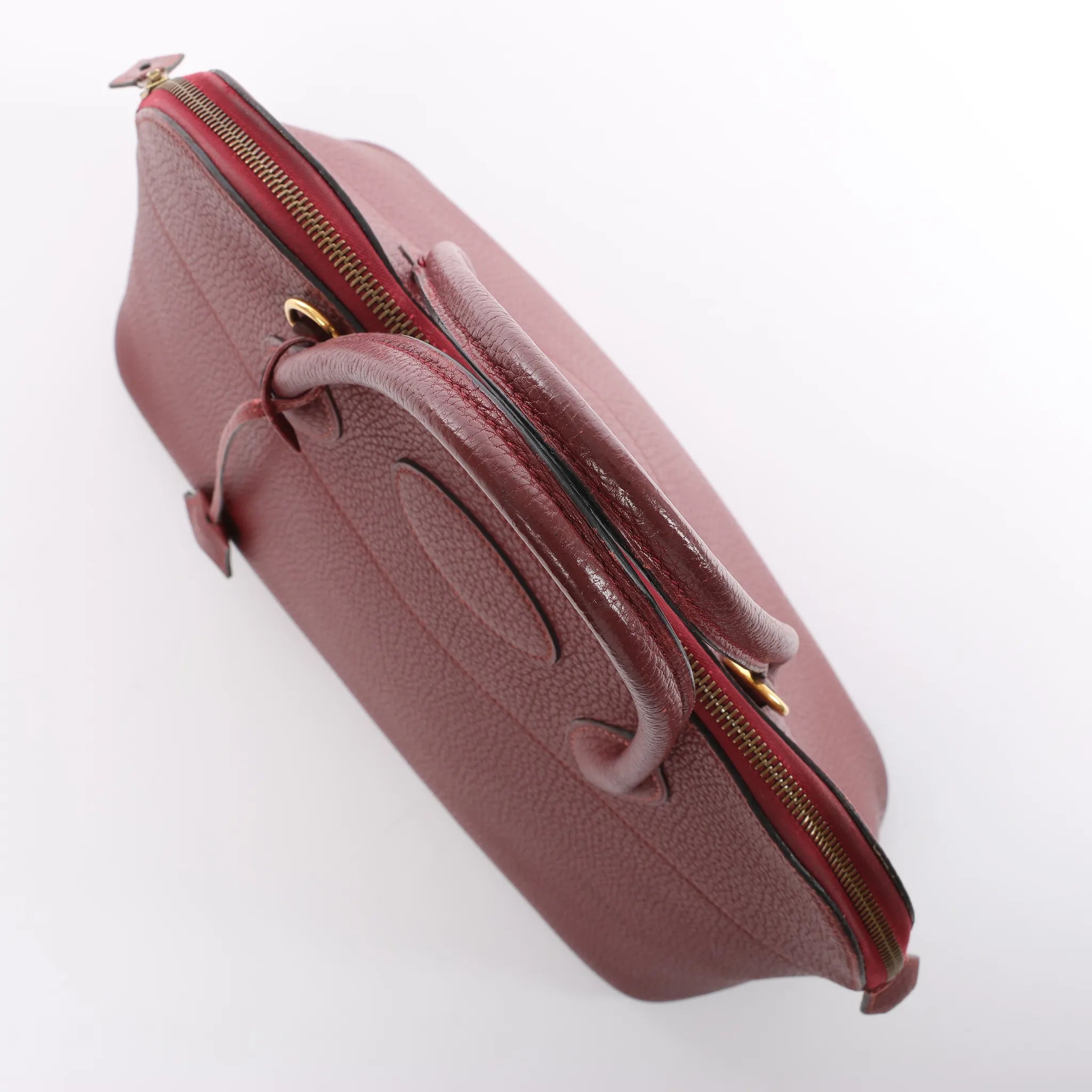 HERMES Bolide 35 Fjord Handbag in Rouge Casaque ○Y:1995