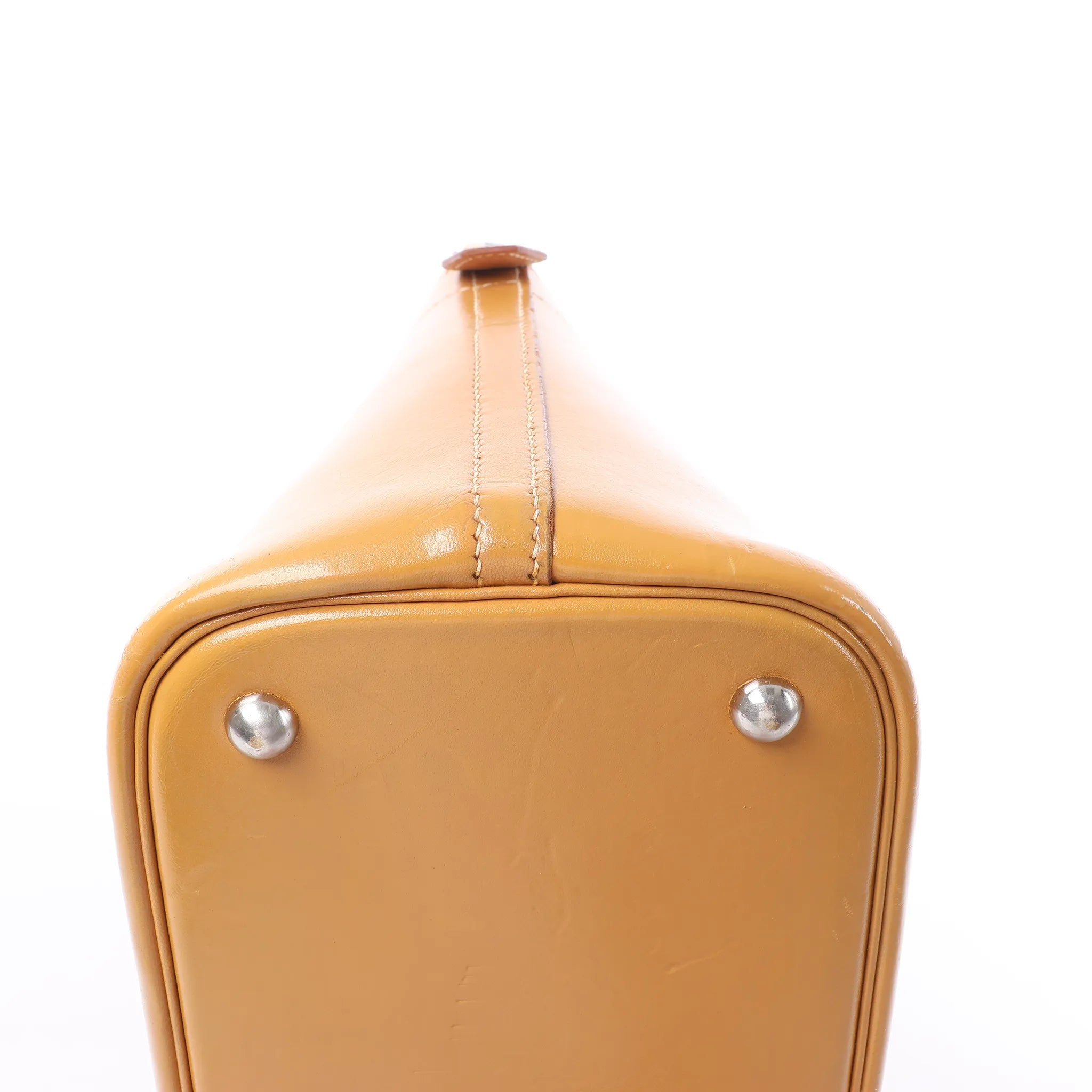 HERMES Bolide 35 Leather Handbag in Natural Brown □D: 2000