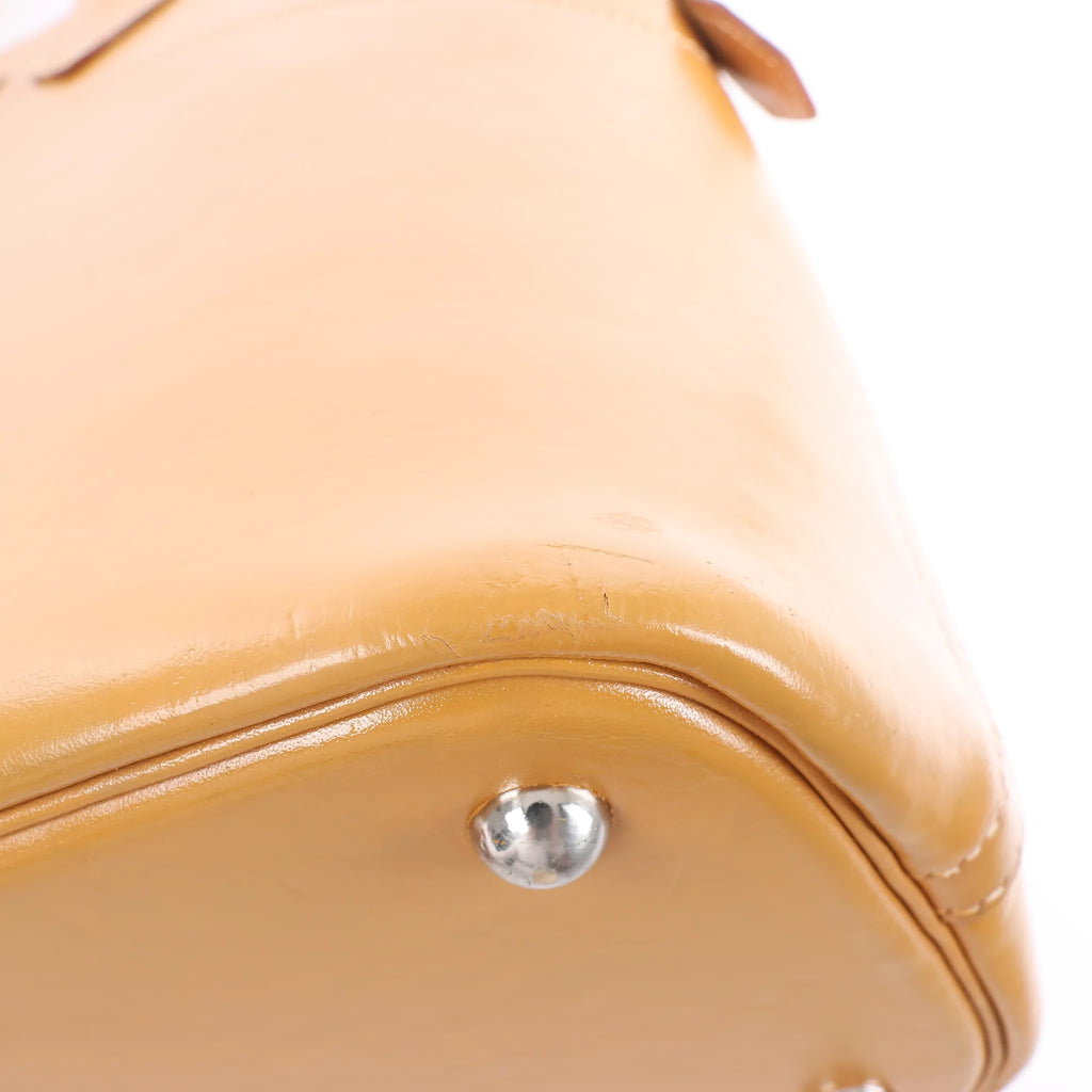 HERMES Bolide 35 Leather Handbag in Natural Brown □D: 2000