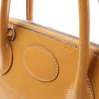 HERMES Bolide 35 Leather Handbag in Natural Brown □D: 2000
