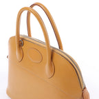 HERMES Bolide 35 Leather Handbag in Natural Brown □D: 2000