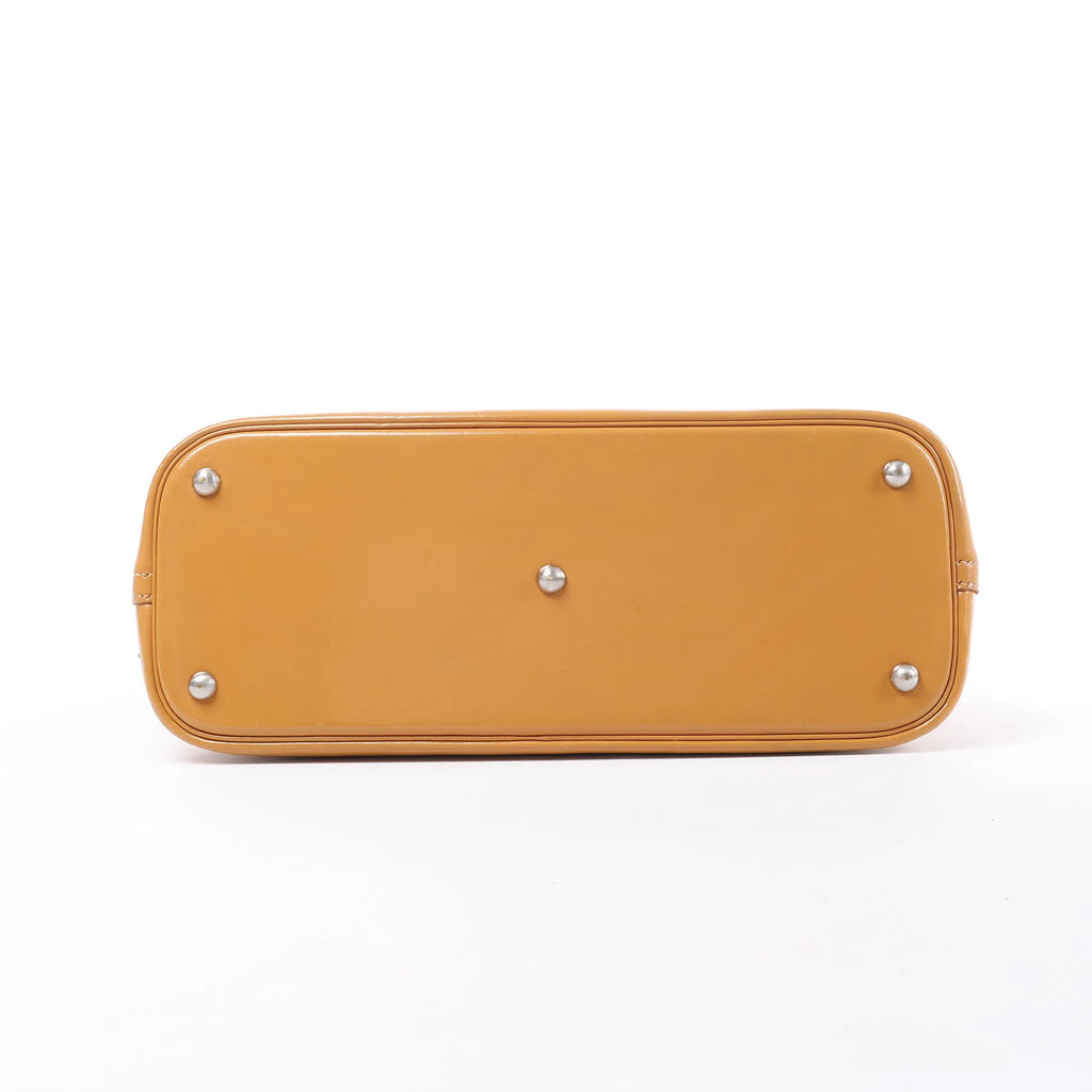 HERMES Bolide 35 Leather Handbag in Natural Brown □D: 2000