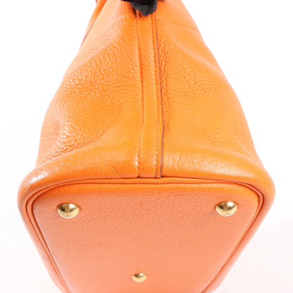 HERMES Bolide 35 Taurillon Clemence Handbag in Orange □G:2003