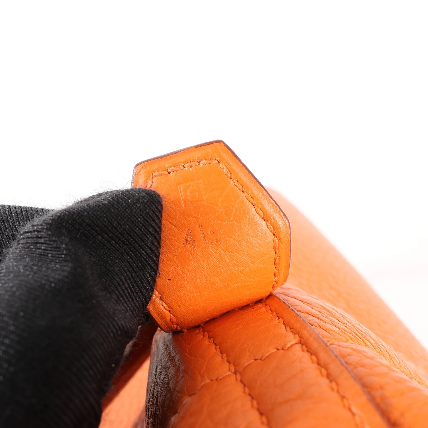 HERMES Bolide 35 Taurillon Clemence Handbag in Orange □G:2003