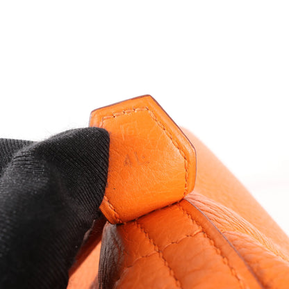 HERMES Bolide 35 Taurillon Clemence Handbag in Orange □G:2003