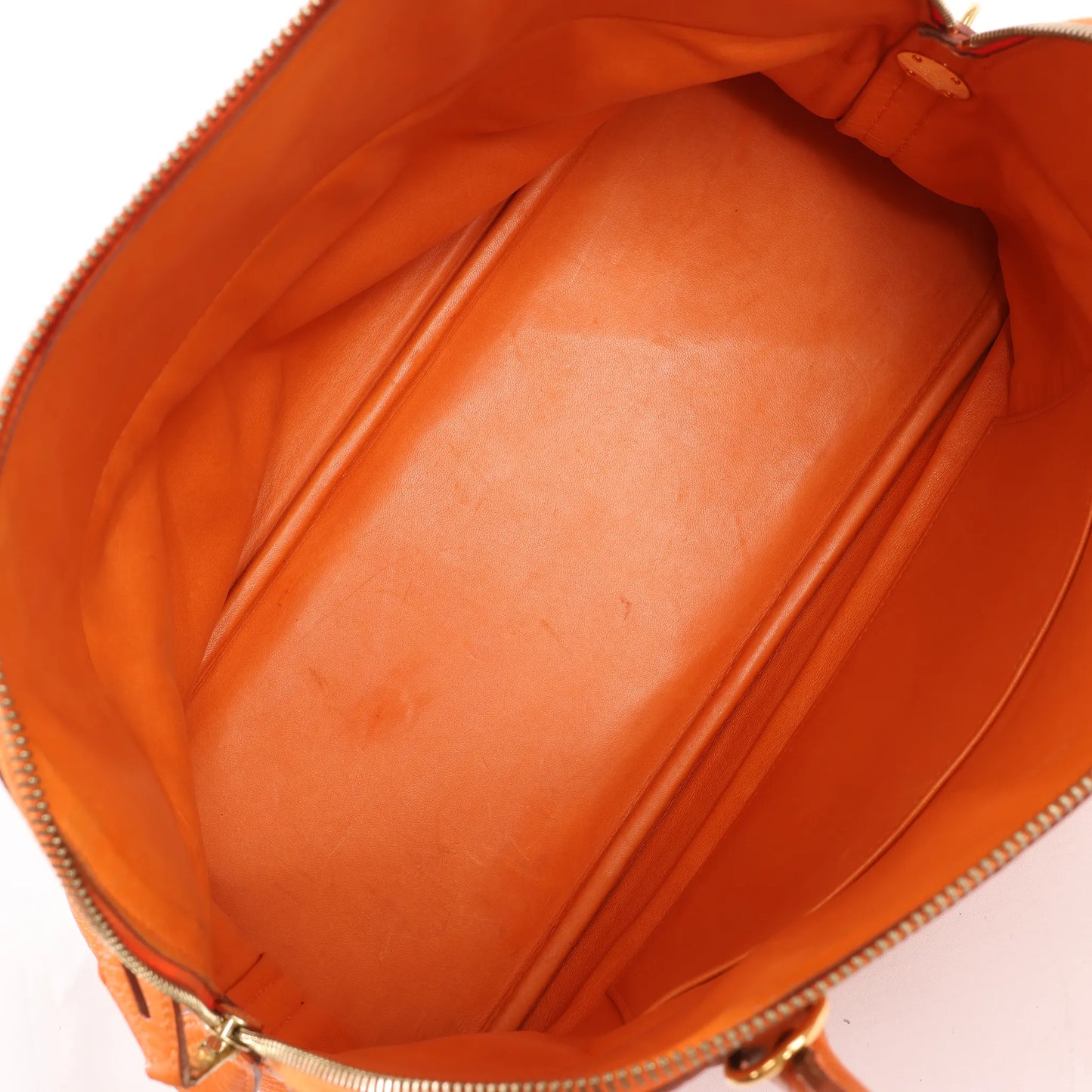 HERMES Bolide 35 Taurillon Clemence Handbag in Orange □G:2003