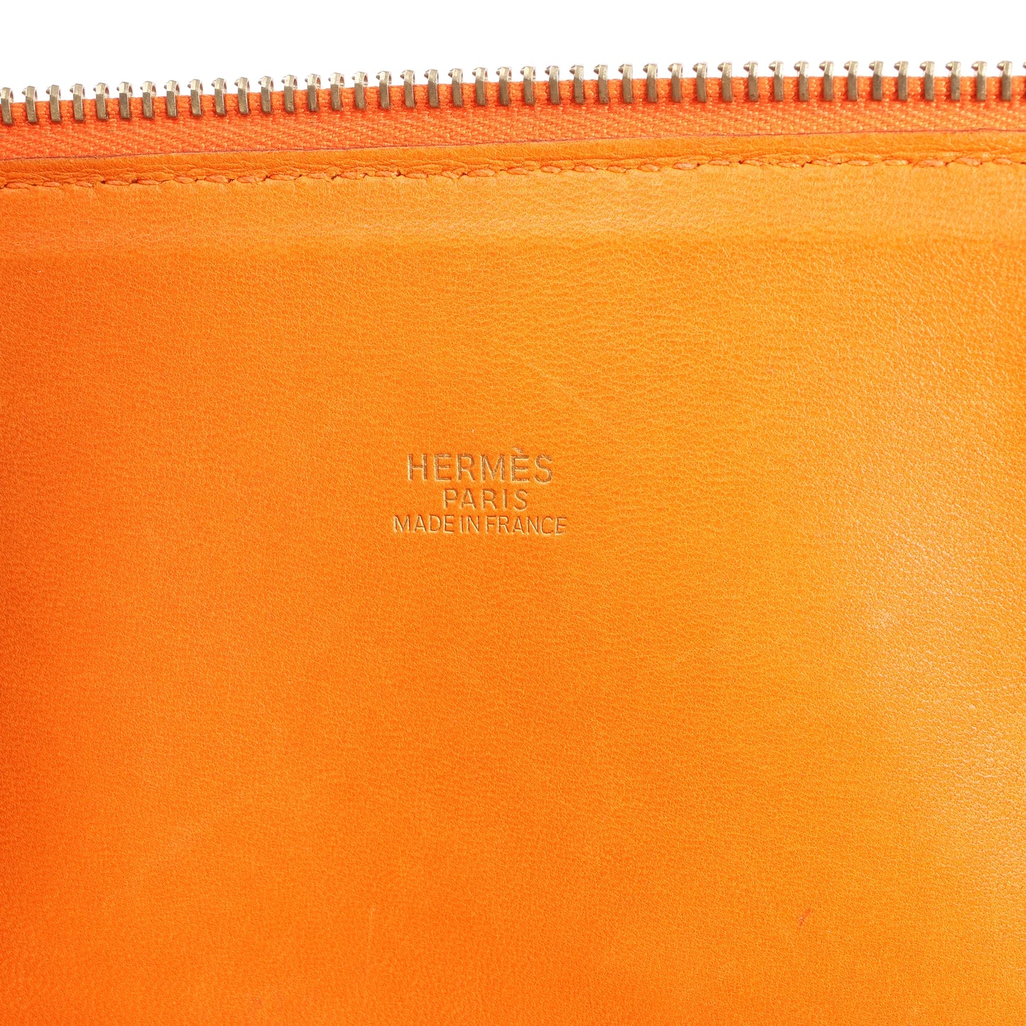 HERMES Bolide 35 Taurillon Clemence Handbag in Orange □G:2003