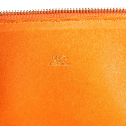 HERMES Bolide 35 Taurillon Clemence Handbag in Orange □G:2003