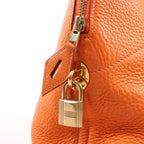HERMES Bolide 35 Taurillon Clemence Handbag in Orange □G:2003