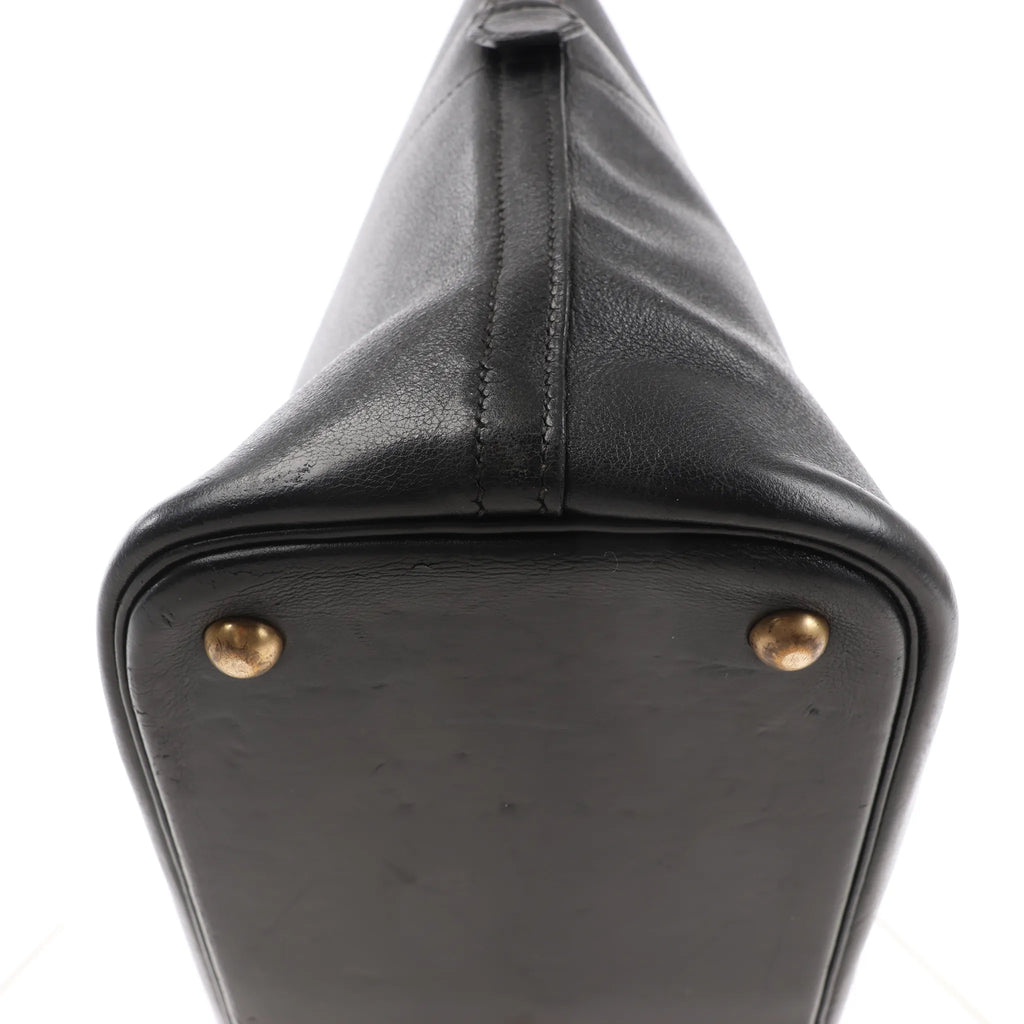 HERMES Bolide 35 Veau Gulliver 2Way Handbag in Black ○Y:1995