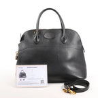 HERMES Bolide 35 Veau Gulliver 2Way Handbag in Black ○Y:1995