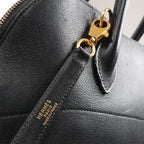 HERMES Bolide 35 Veau Gulliver 2Way Handbag in Black ○Y:1995