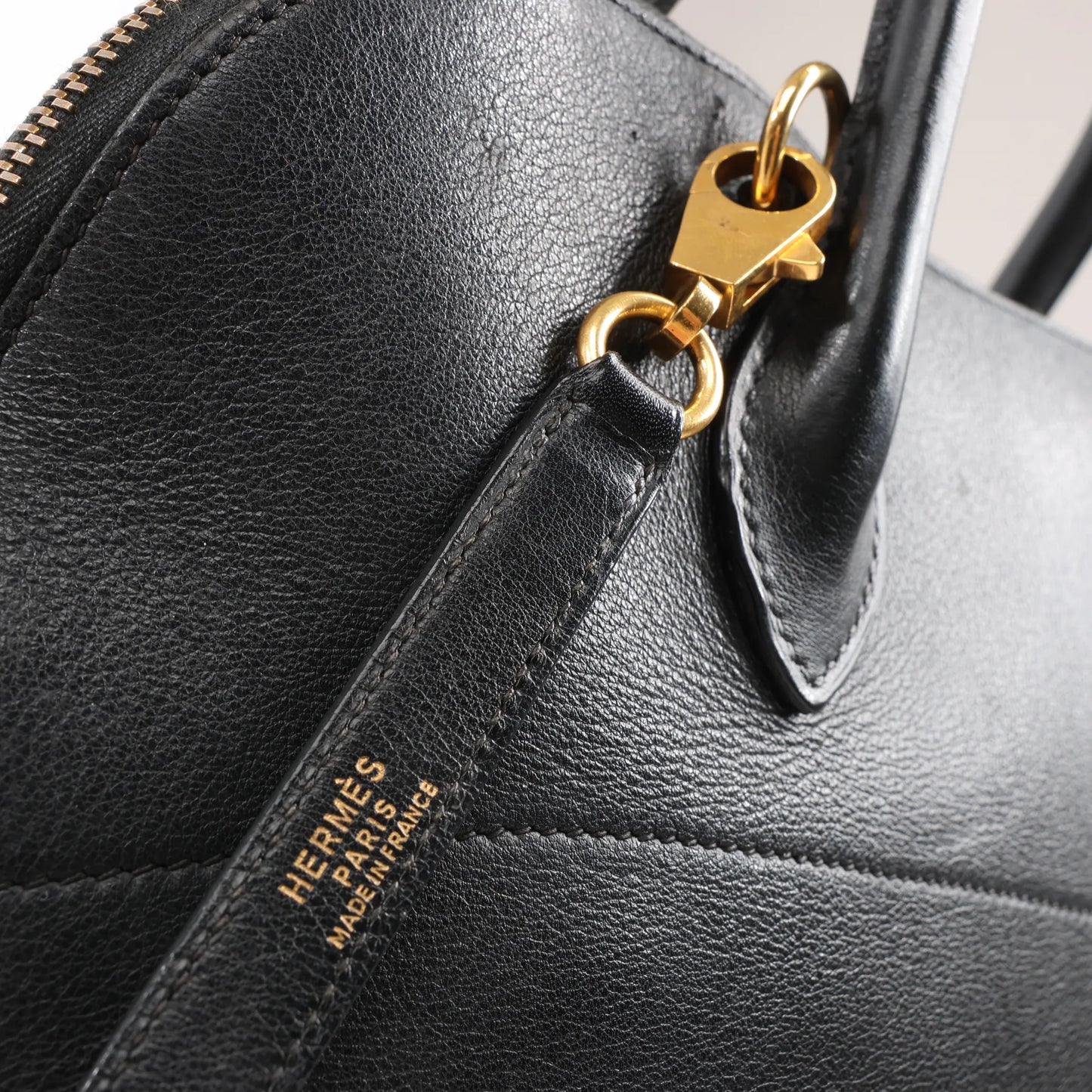 Sac à main HERMÈS Bolide 35 Veau Gulliver 2 en 1 noir ○Y:1995