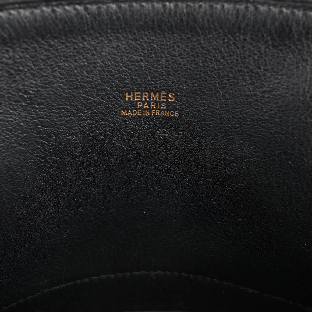 HERMES Bolide 35 Veau Gulliver 2Way Handbag in Black ○Y:1995