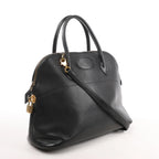 HERMES Bolide 35 Veau Gulliver 2Way Handbag in Black ○Y:1995