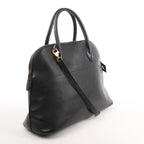 HERMES Bolide 35 Veau Gulliver 2Way Handbag in Black ○Y:1995