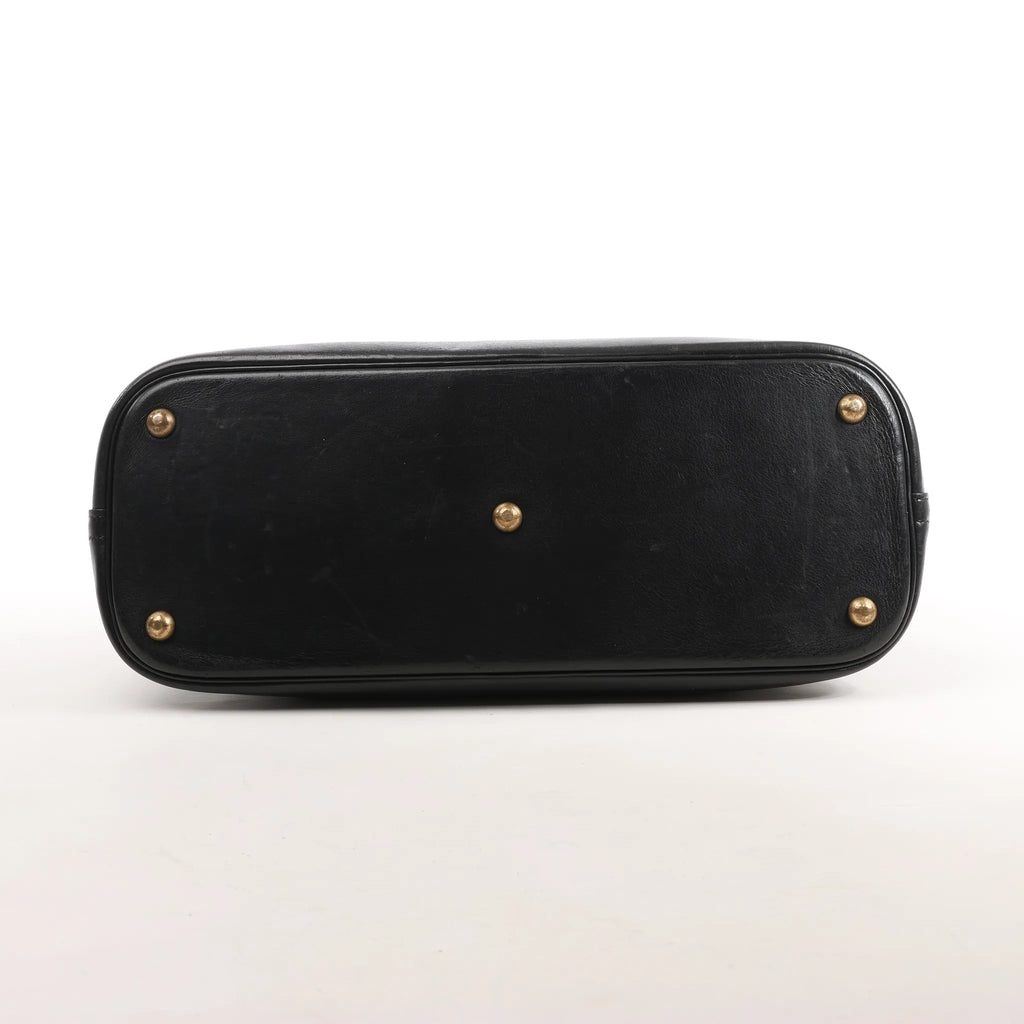 HERMES Bolide 35 Veau Gulliver 2Way Handbag in Black ○Y:1995