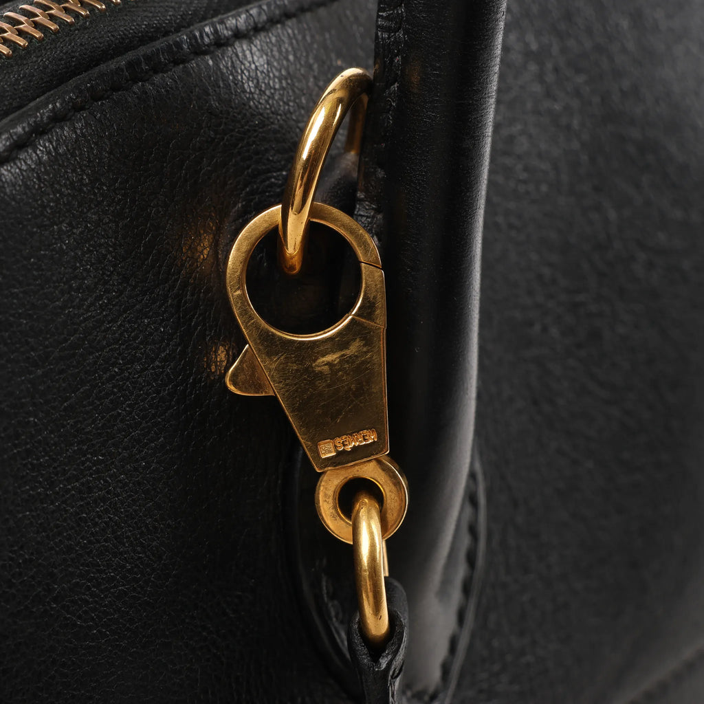 HERMES Bolide 35 Veau Gulliver 2Way Handbag in Black ○Y:1995