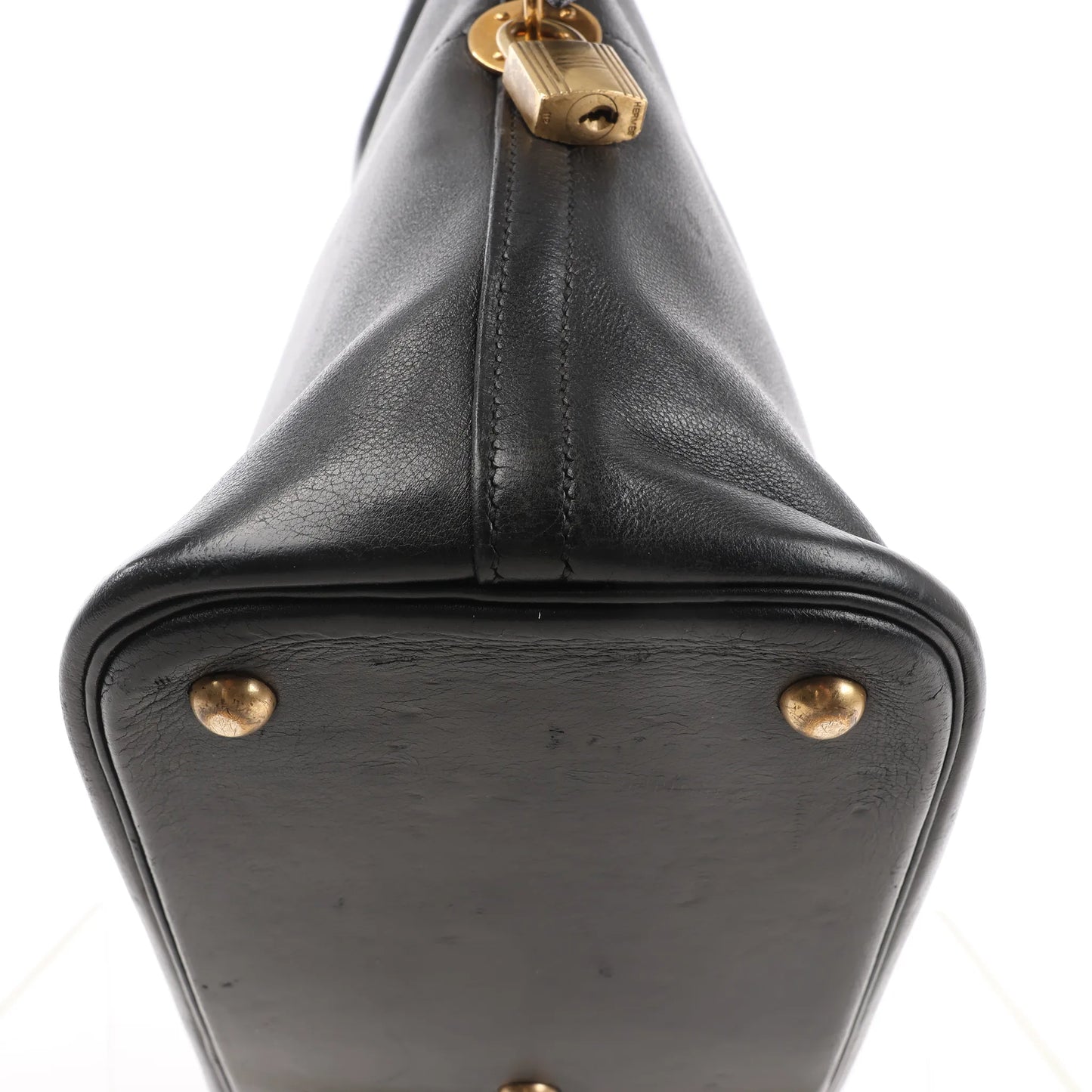 Sac à main HERMÈS Bolide 35 Veau Gulliver 2 en 1 noir ○Y:1995