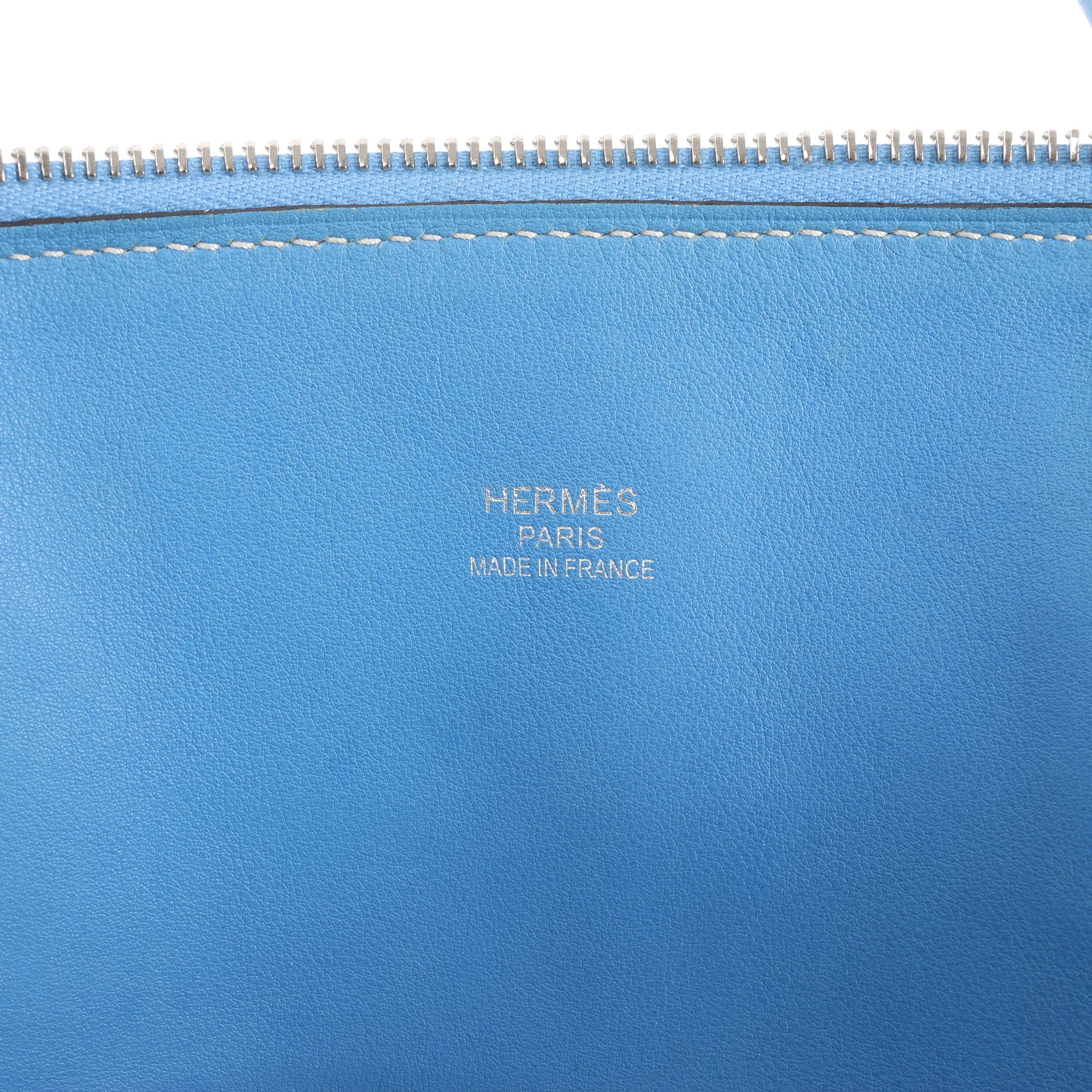HERMES Bolide Relax 45 Handbag in Veau Sikkim Azure T:2015