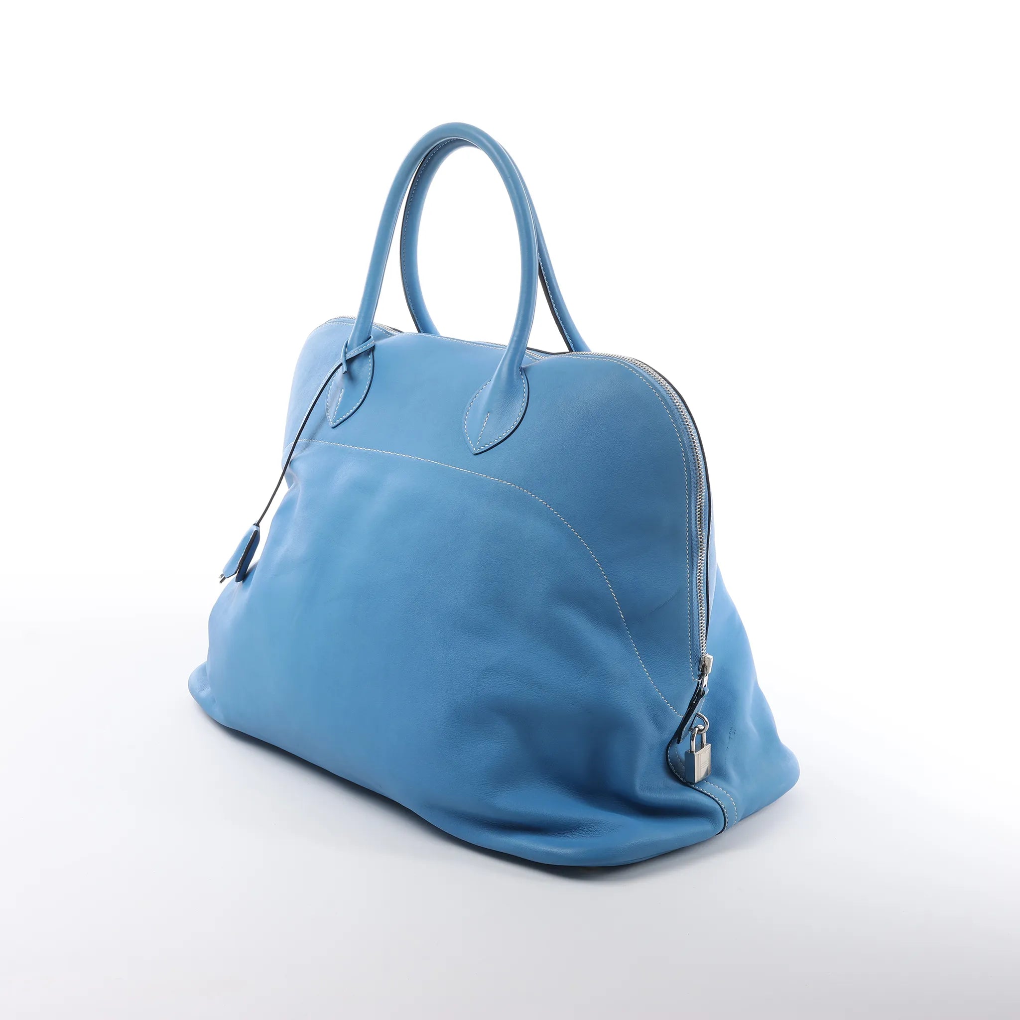 HERMES Bolide Relax 45 Handbag in Veau Sikkim Azure T:2015