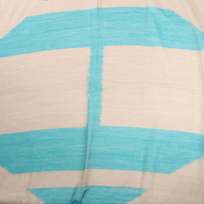 Hermès Carré Géant „Calégé amplume HIKAT“ Einstecktuch aus Kaschmir und Seide in Beige x Grün