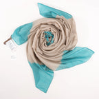 Hermès Carré Géant "Calégé amplume HIKAT" Cashmere & Silk handkerchief in Beige x Green
