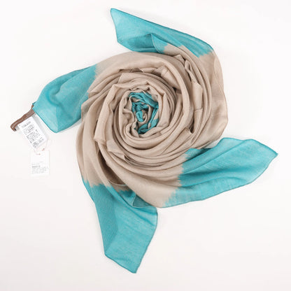 Hermès Carré Géant "Calégé amplume HIKAT" Cashmere & Silk handkerchief in Beige x Green