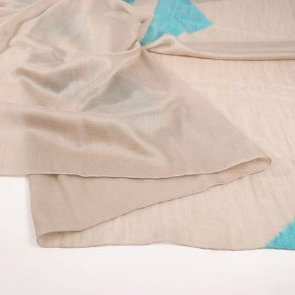 Hermès Carré Géant "Calégé amplume HIKAT" Cashmere & Silk handkerchief in Beige x Green