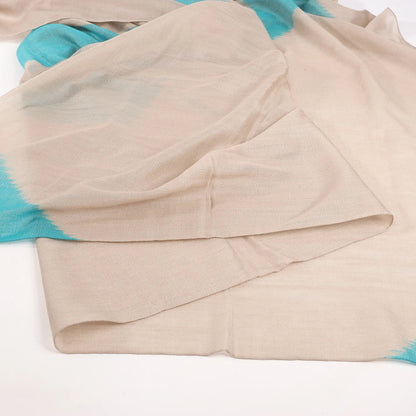 Hermès Carré Géant "Calégé amplume HIKAT" Cashmere & Silk handkerchief in Beige x Green