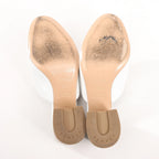 Hermès Camilla Leather Louris Buckle Mule Sandals in White, Size 37.5 EU