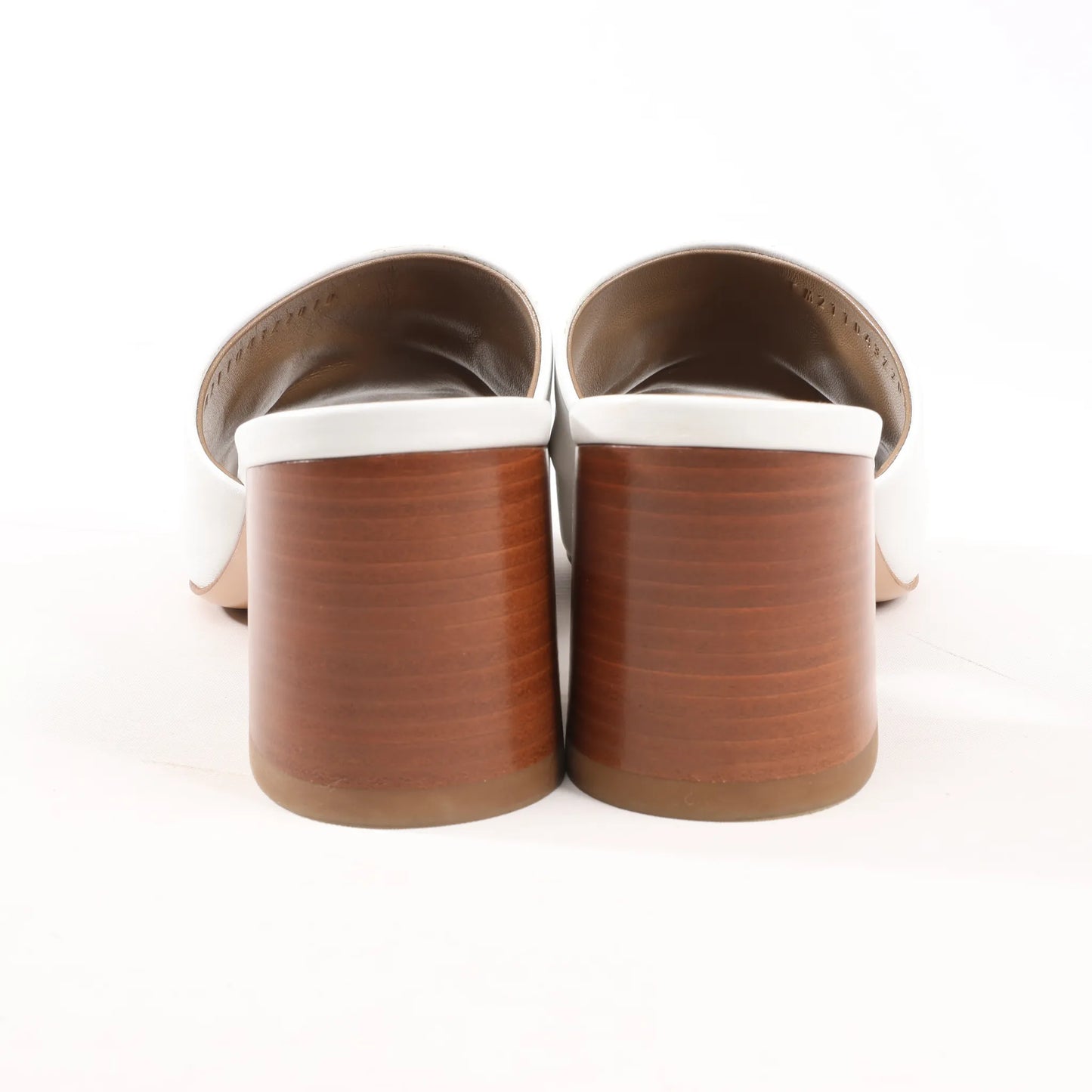 Hermès Camilla Leather Louris Buckle Mule Sandals in White, Size 37.5 EU