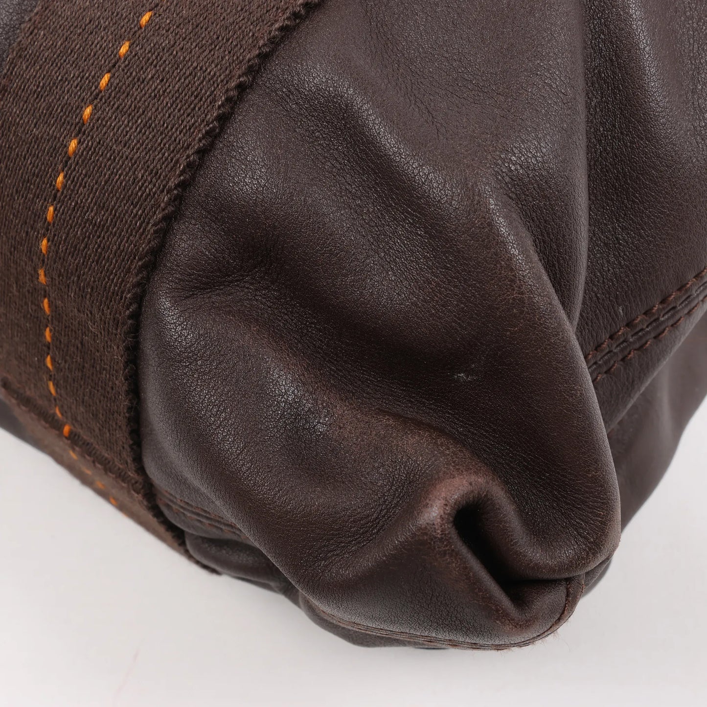 Hermes Caravan Horizontal PM Veau Derma Chocolat Silver Metal Fittings 2Way Handbag