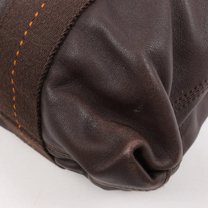 Hermes Caravan Horizontal PM Veau Derma Chocolat Silver Metal Fittings 2Way Handbag