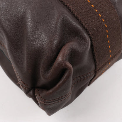 Hermes Caravan Horizontal PM Veau Derma Chocolat Silver Metal Fittings 2Way Handbag