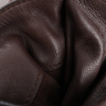 Hermes Caravan Horizontal PM Veau Derma Chocolat Silver Metal Fittings 2Way Handbag