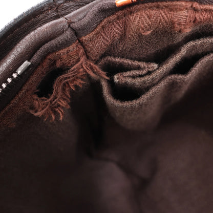 Hermes Caravan Horizontal PM Veau Derma Chocolat Silver Metal Fittings 2Way Handbag