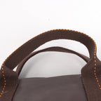 Hermes Caravan Horizontal PM Veau Derma Chocolat Silver Metal Fittings 2Way Handbag