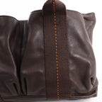 Hermes Caravan Horizontal PM Veau Derma Chocolat Silver Metal Fittings 2Way Handbag