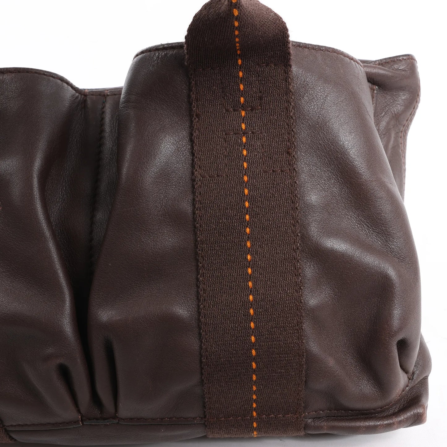 Hermes Caravan Horizontal PM Veau Derma Chocolat Silver Metal Fittings 2Way Handbag