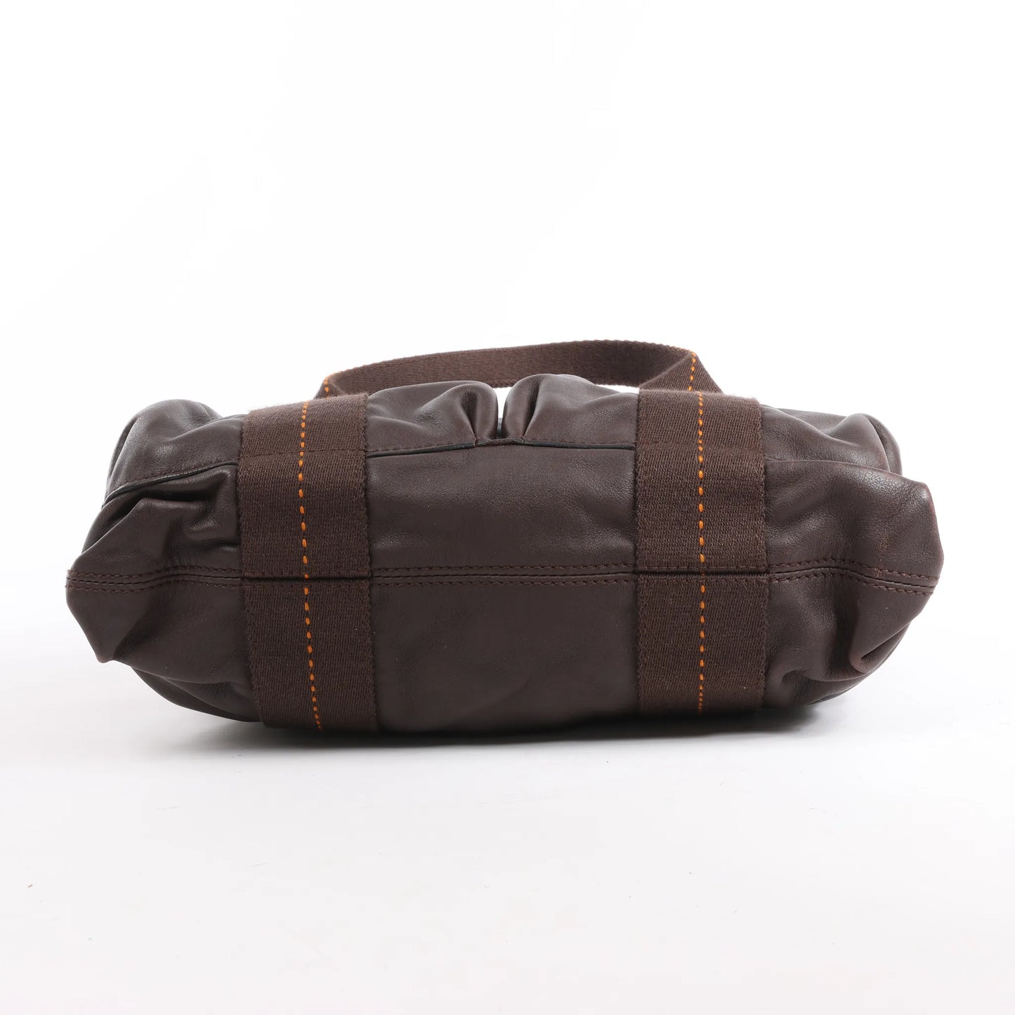 Hermes Caravan Horizontal PM Veau Derma Chocolat Silver Metal Fittings 2Way Handbag