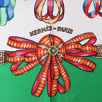 Hermès Carré 90 "Les Rubans du Cheval" Silk handkerchief in Green