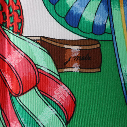 Hermès Carré 90 "Les Rubans du Cheval" Silk handkerchief in Green