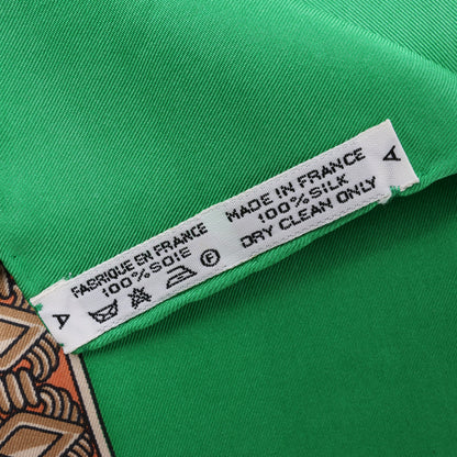 Hermès Carré 90 "Les Rubans du Cheval" 100% Silk Scarf in Green