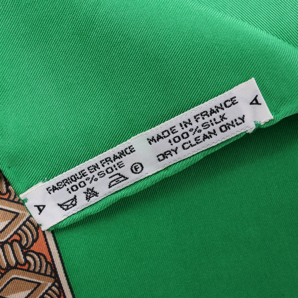 Hermès Carré 90 "Les Rubans du Cheval" Silk handkerchief in Green