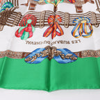 Hermès Carré 90 "Les Rubans du Cheval" Silk handkerchief in Green