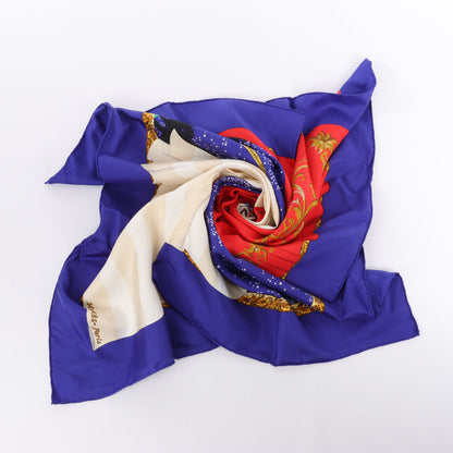 Hermès Carré 90 „Souvenirs de Paris“ Schal aus 100 % Seide in Blau